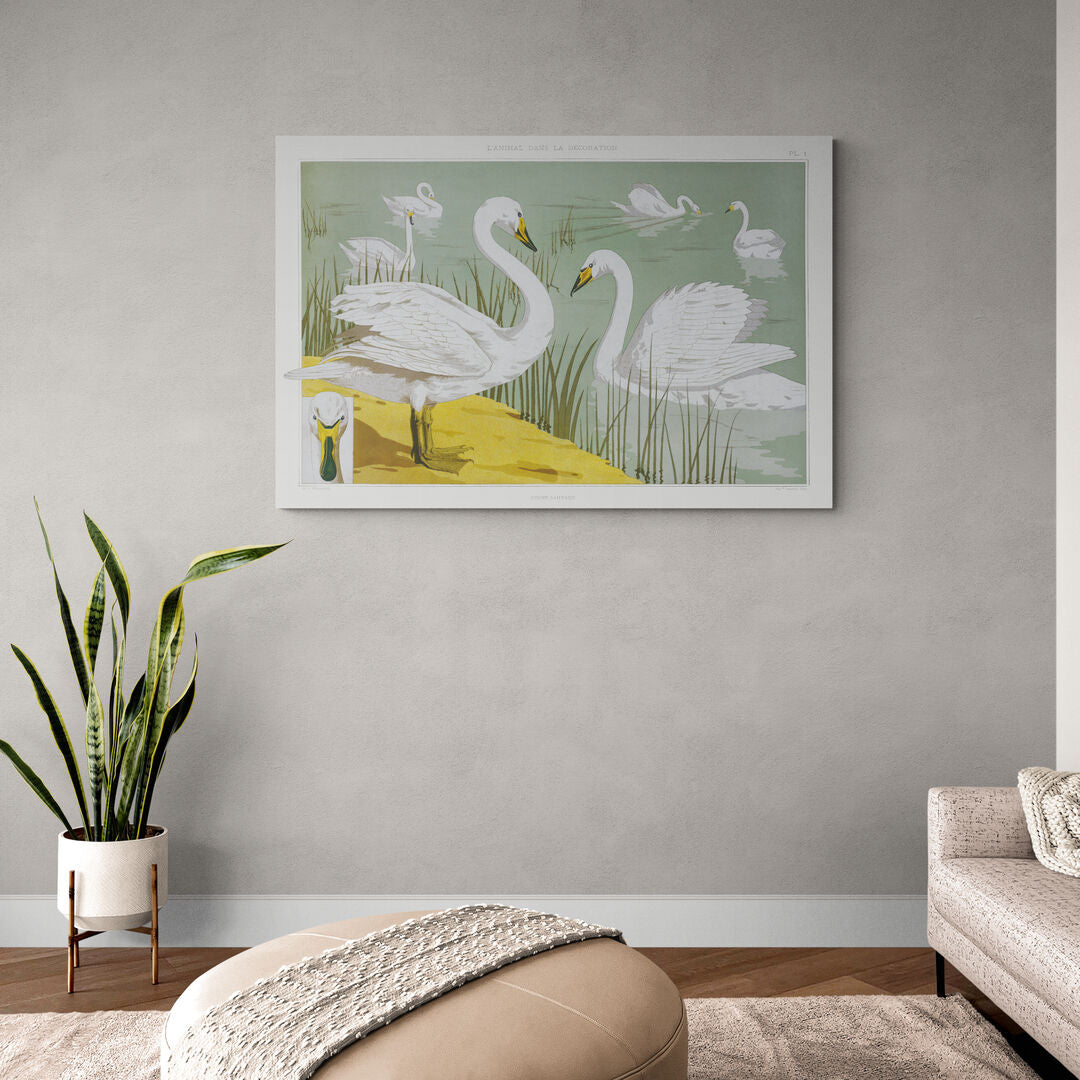 'Les Cygnes' Tableau style Paysage