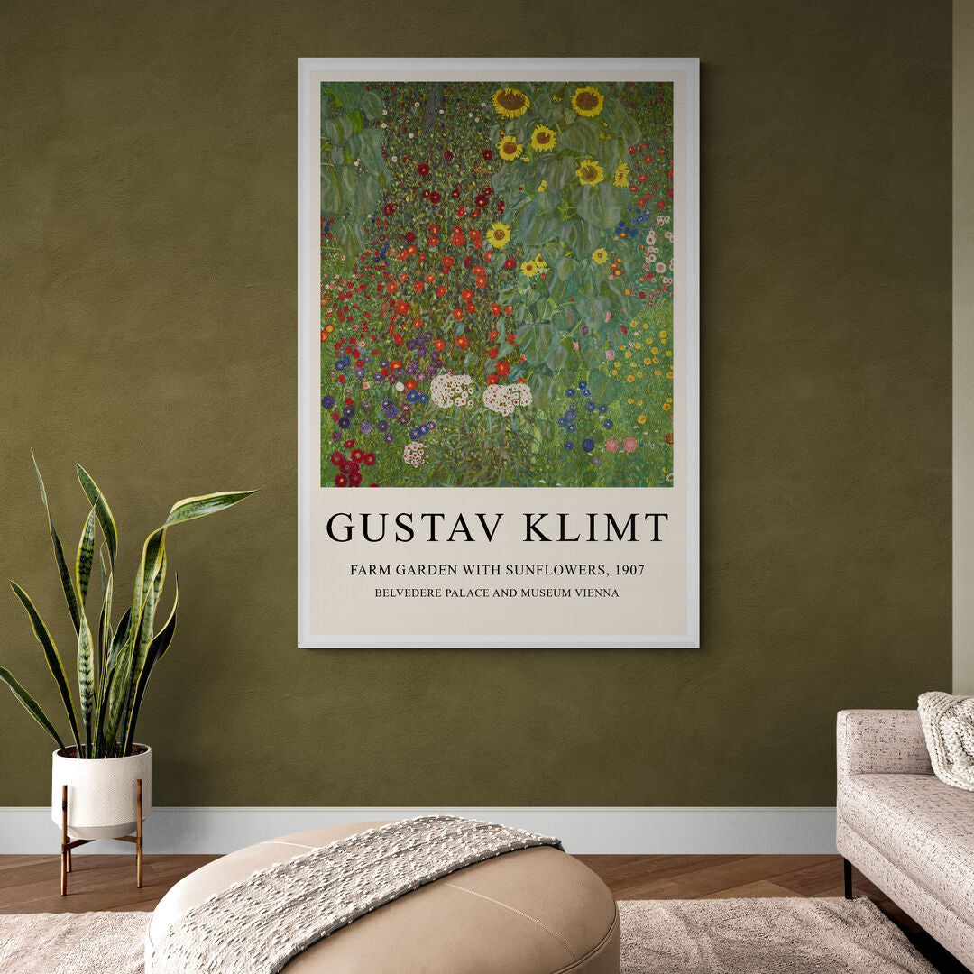 Gustav Klimt Farm Garden with Sunflowers