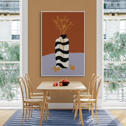 Vase lignes noires