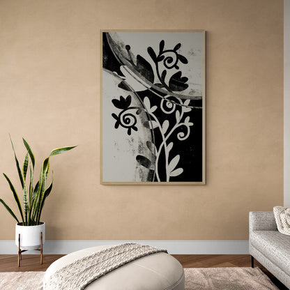 Fleur minimaliste noir