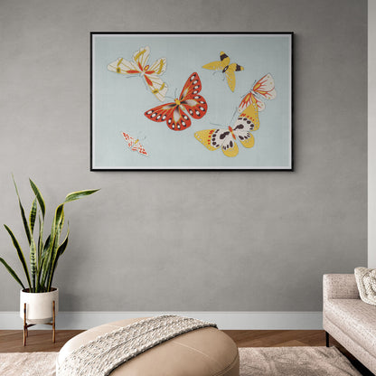 Papillons jaunes et oranges