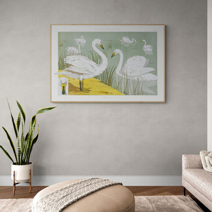 'Les Cygnes' Tableau style Paysage