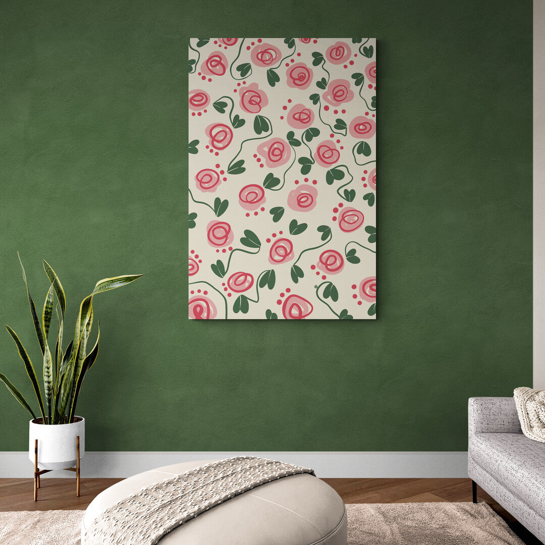Fleurs minimalistes roses