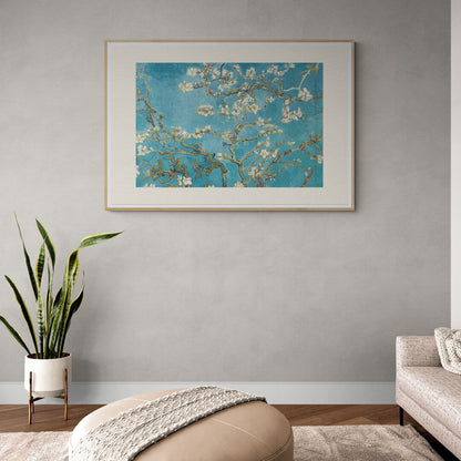 Paysage arbre de Sakura sur fond bleu