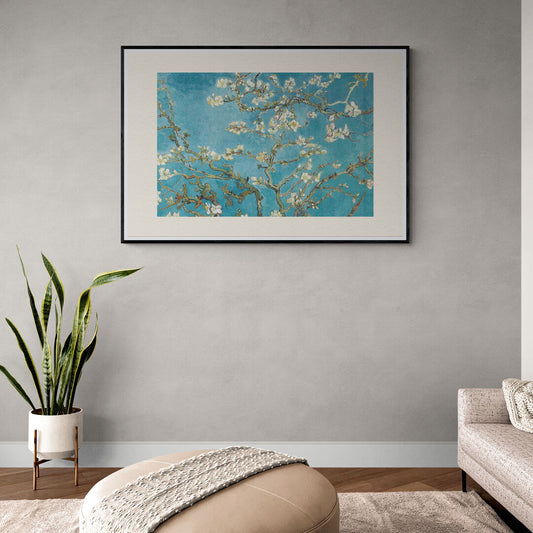 Paysage arbre de Sakura sur fond bleu
