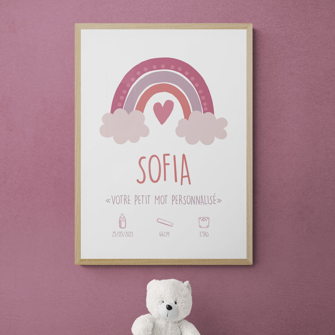 Tableau nouveau né petit coeur
