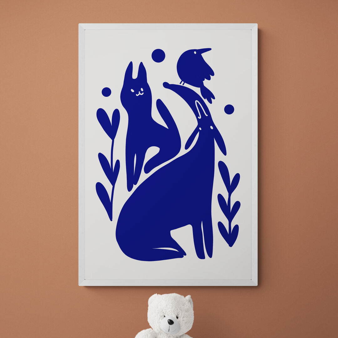 Animaux mignons bleus