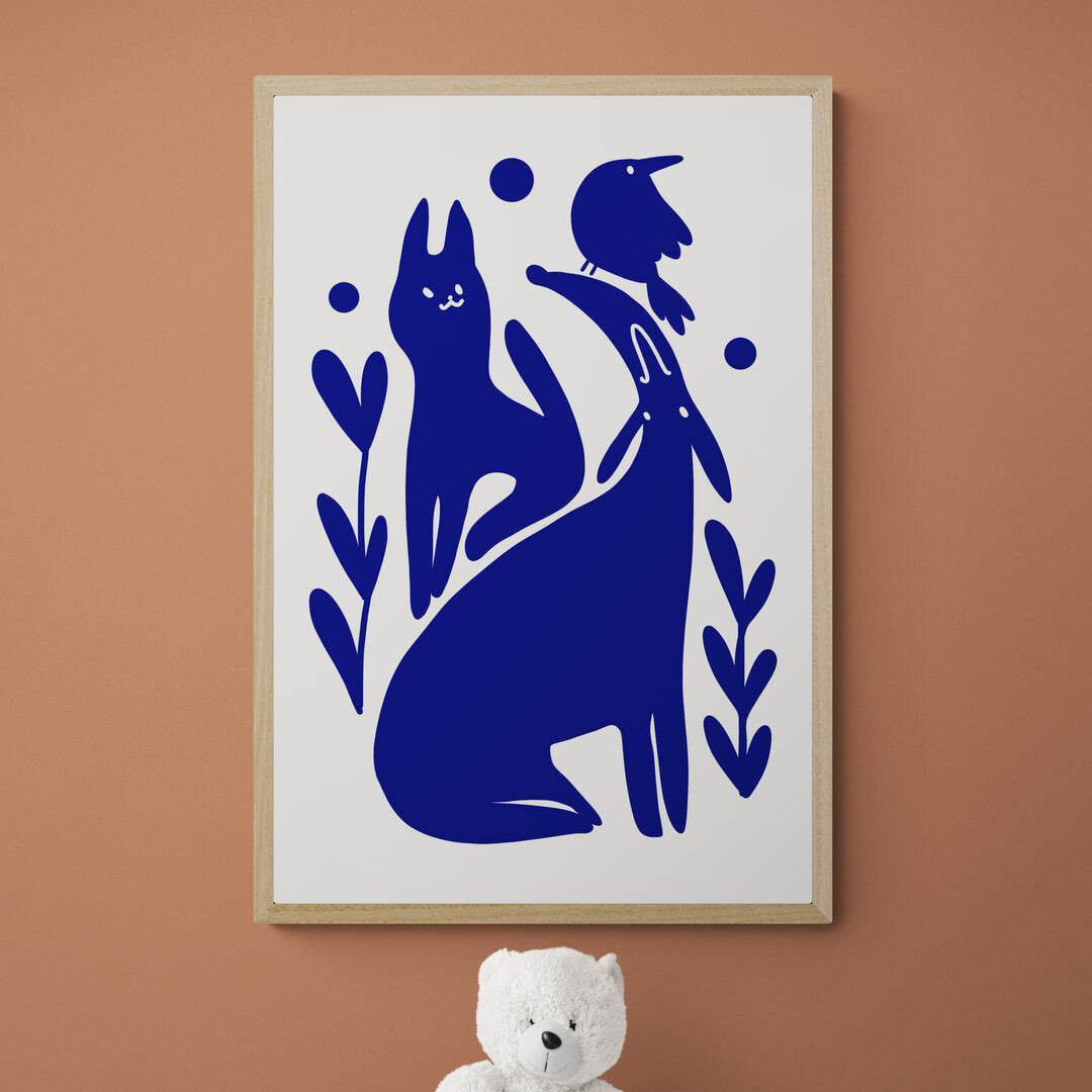 Animaux mignons bleus
