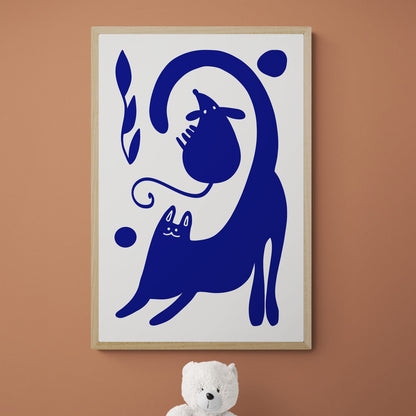 Chat et souris bleu
