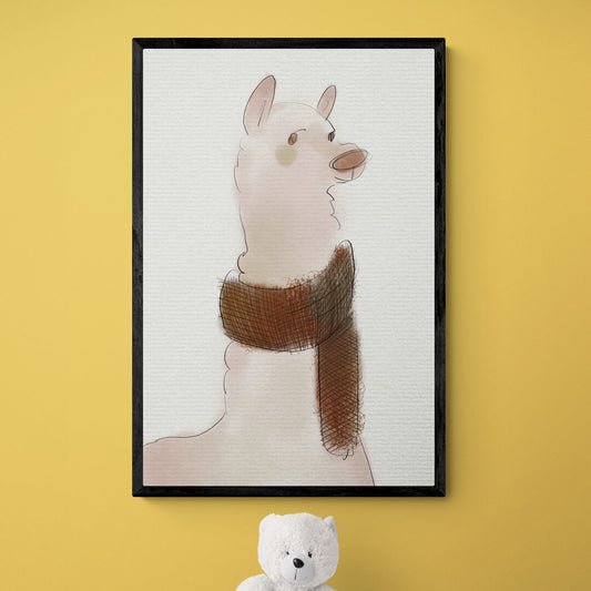 Lama en hiver