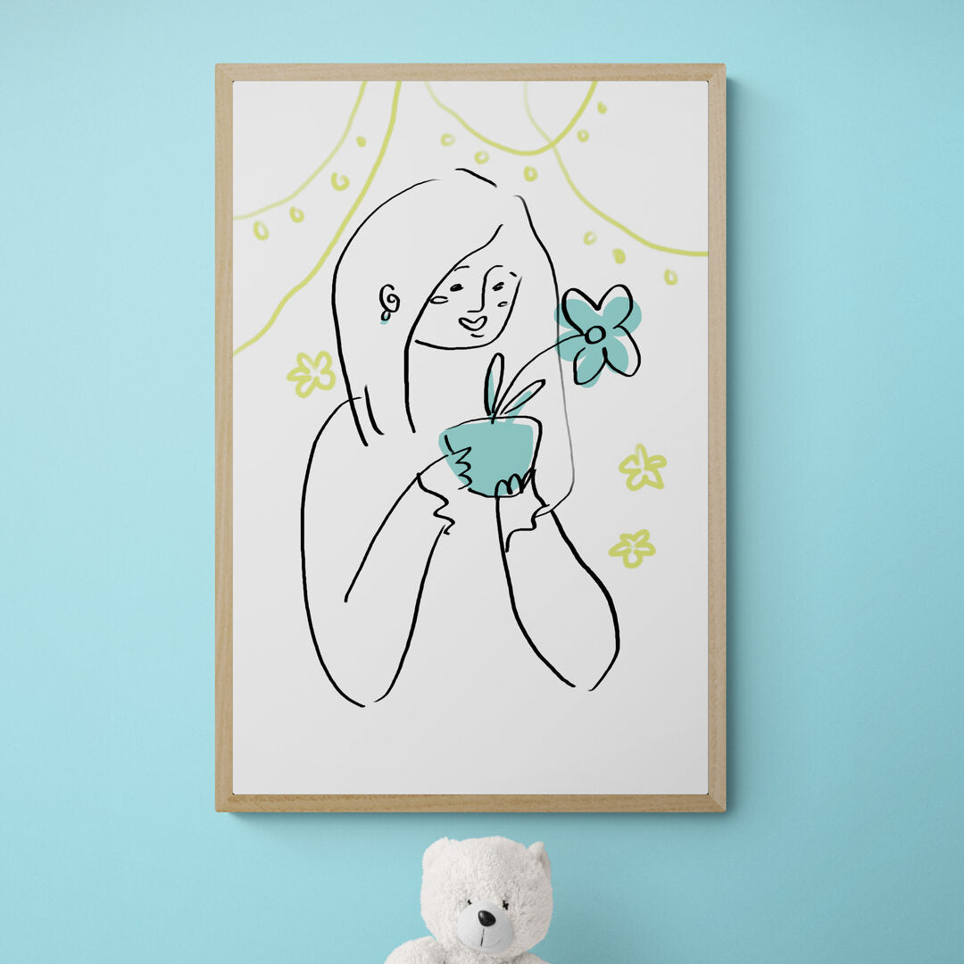 Petite fille avec une fleur