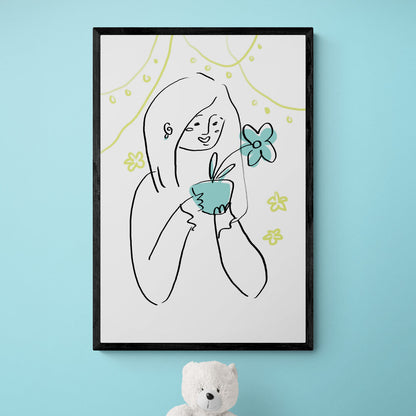 Petite fille avec une fleur