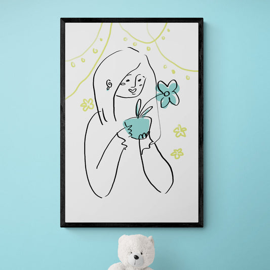 Petite fille avec une fleur
