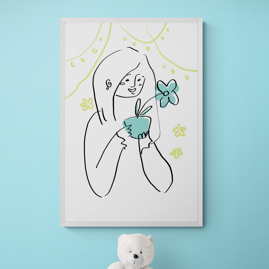 Petite fille avec une fleur
