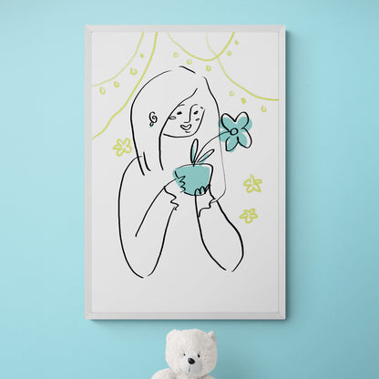 Petite fille avec une fleur