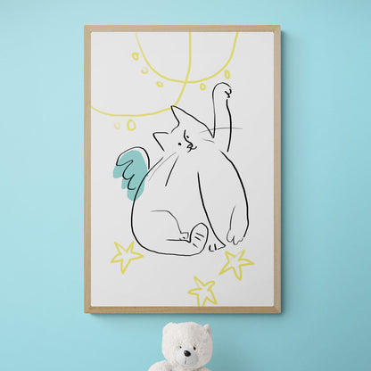 Petit chat avec des ailes