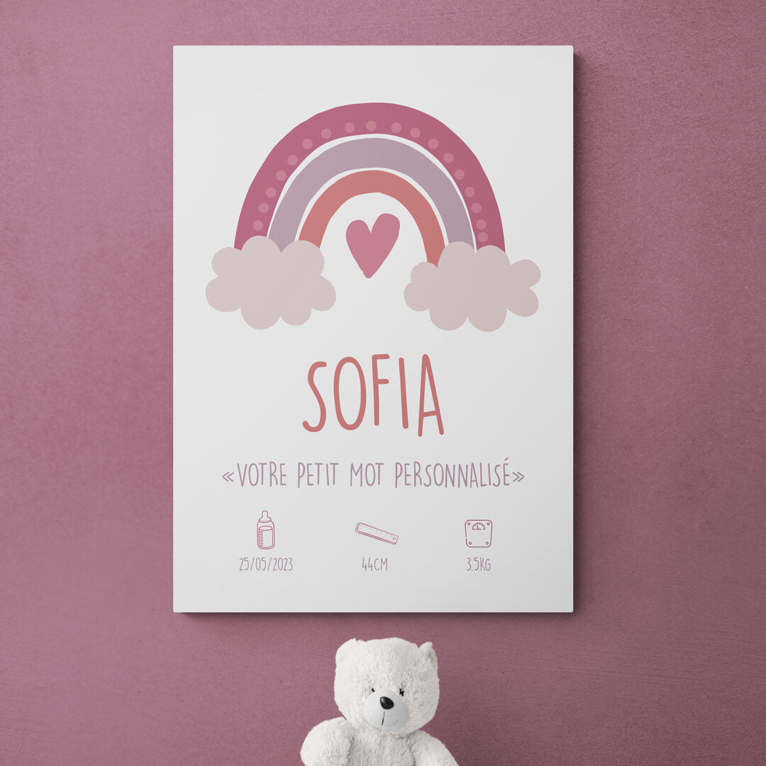 Tableau nouveau né petit coeur