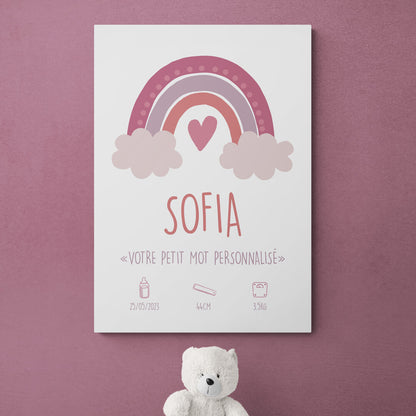 Tableau nouveau né petit coeur