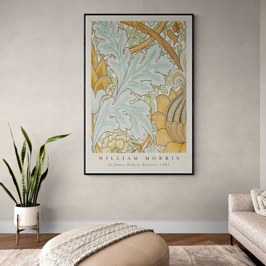 William Morris style baroque nuances dorées