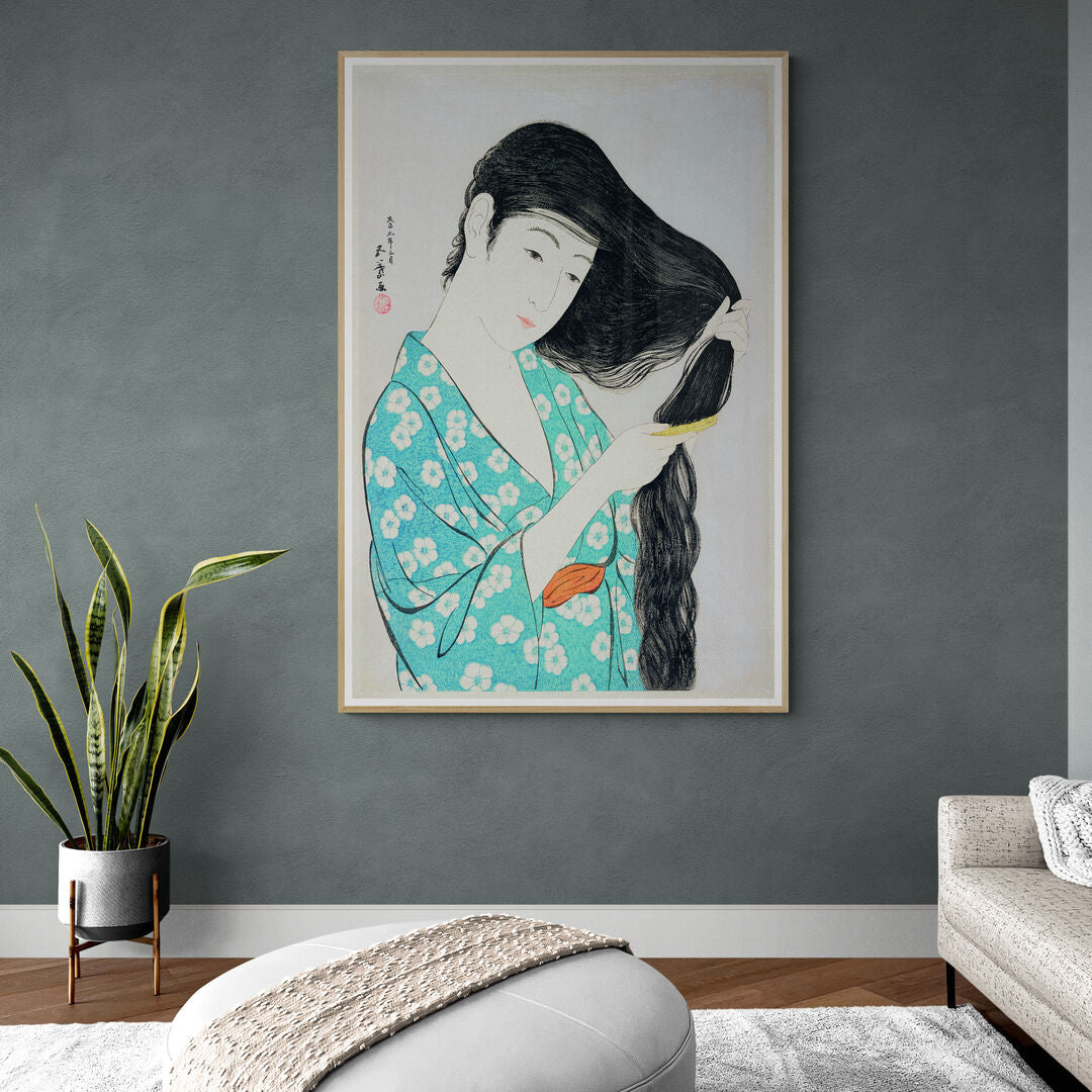 Geisha kimono bleu