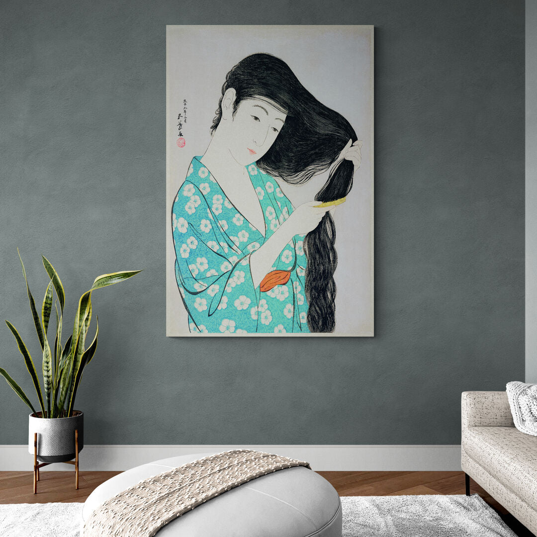 Geisha kimono bleu