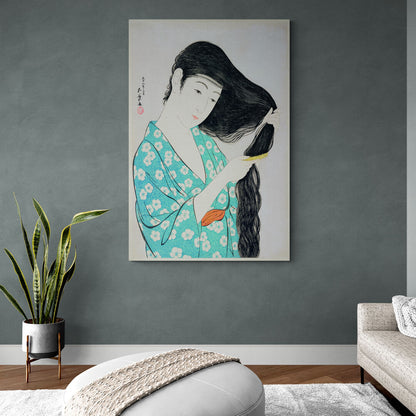 Geisha kimono bleu